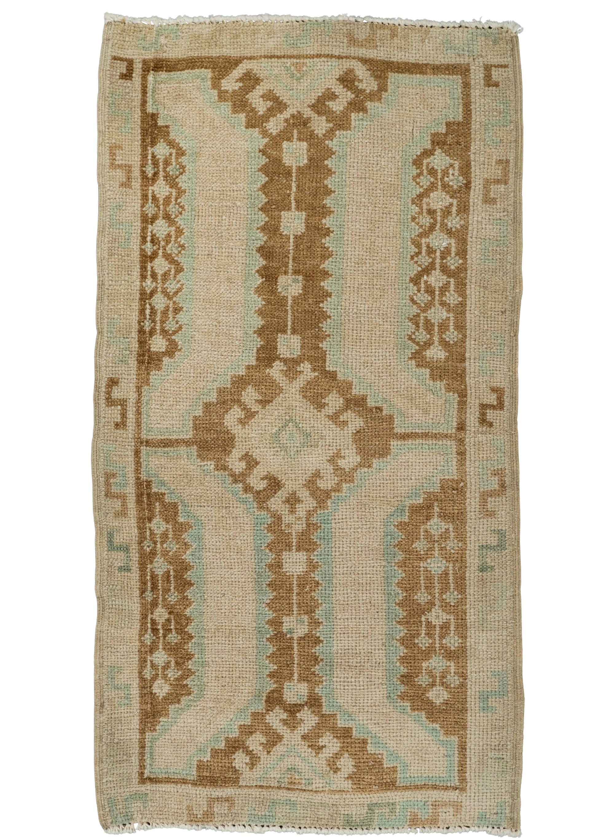 Turkish Mini Rug Oriental Hand Knotted Vintage Rug 1'7" x 3' #21037
