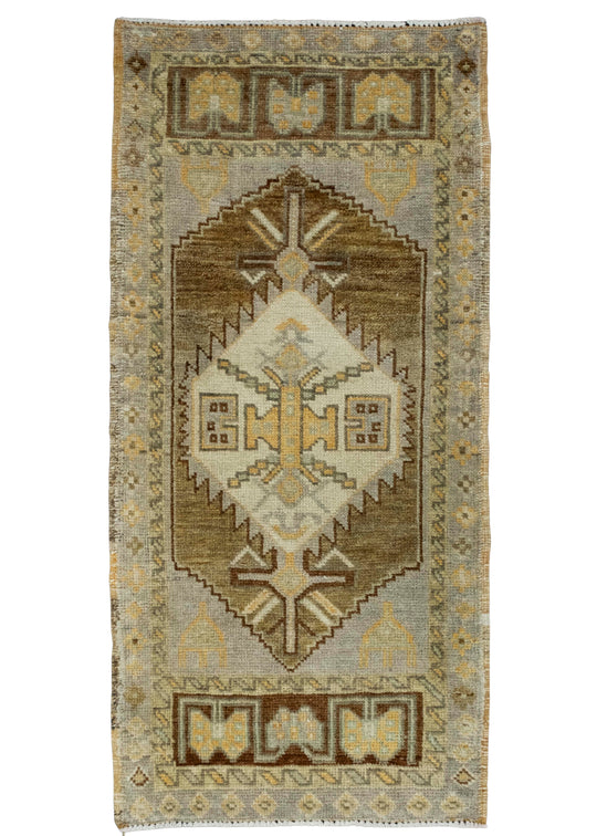 Turkish Mini Rug Oriental Hand Knotted Vintage Rug 1'7" x 3'3" #16385