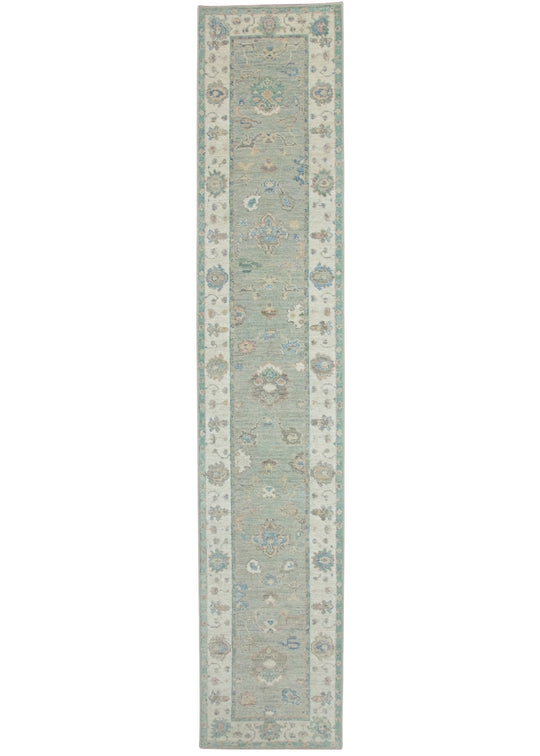 Turkish Oushak Runner Rug 2'10" x 14'2" #17940