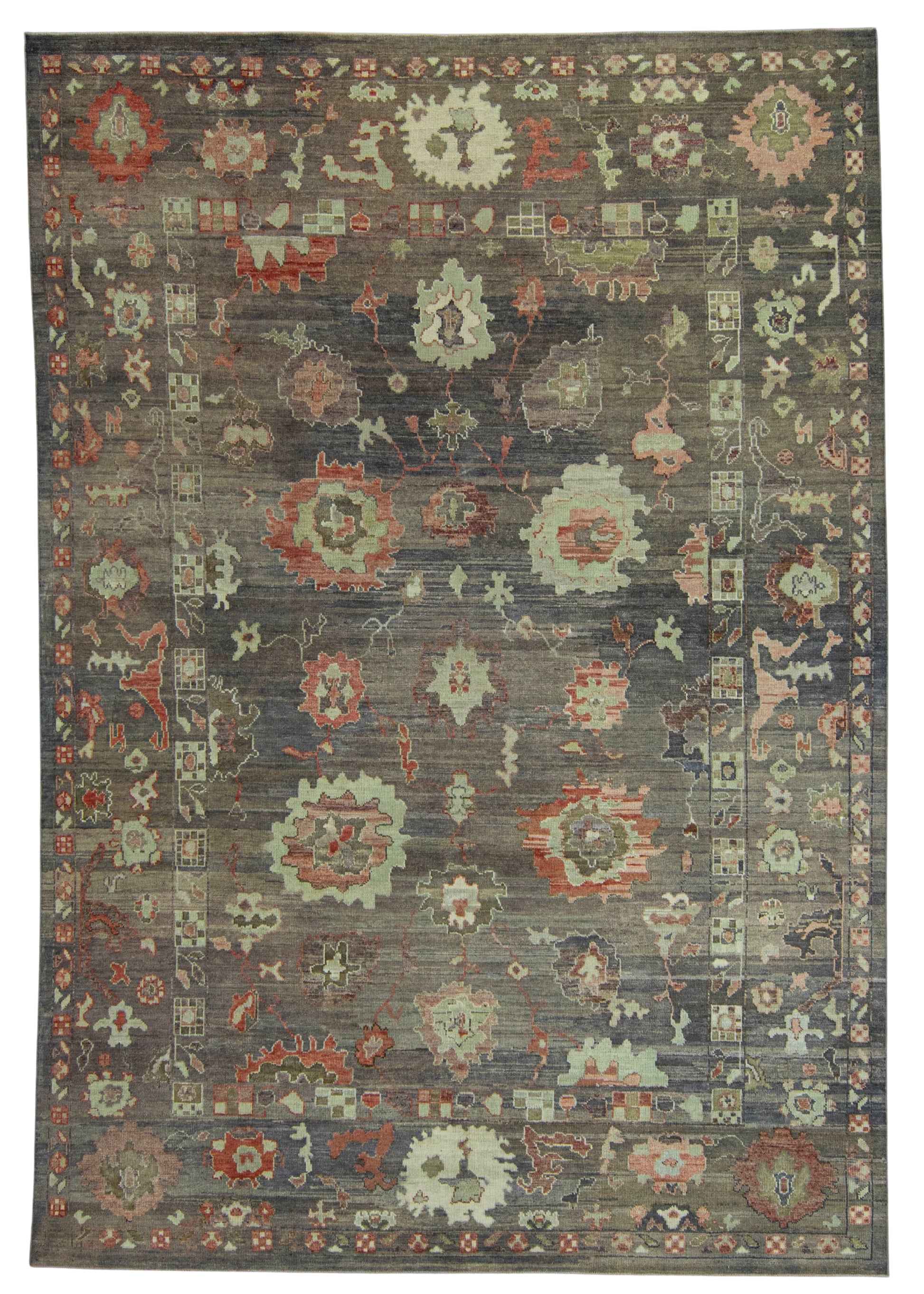 Turkish Oushak Old Wool Rug  9'4" x 13'7" #30131
