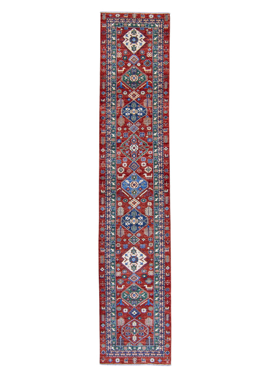 Oriental Hand Knotted Runner Rug 2'8" x 13'8" #AR-9004