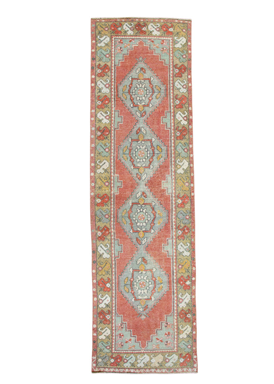 Turkish Vintage Anatolian Runner Rug 3' x 10'5" #17708