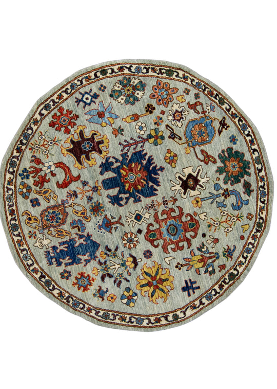 Oriental Hand Knotted Round Rug 5'1" x 5'1" #17857