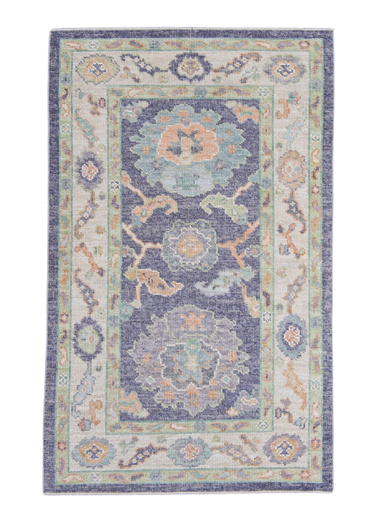 Turkish Oushak Rug 3'3" x 5'2" #16456