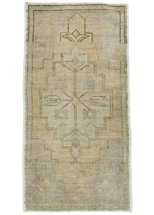 Turkish Mini Rug Oriental Hand Knotted Vintage Rug 1'8" x 3'3" #20737