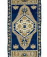 Turkish Mini Rug Oriental Hand Knotted Vintage Rug 1'11" x 3'8" #16643