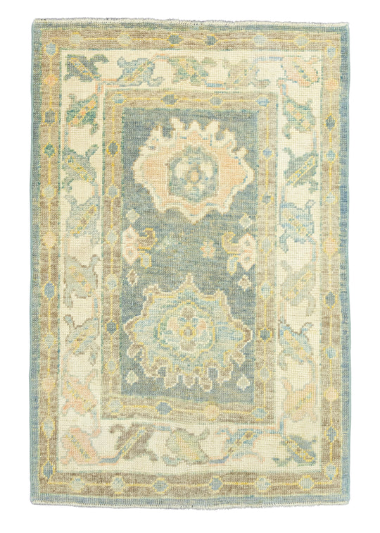 Turkish Oushak Rug 2'10" x 4'4" #19546