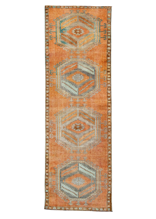 Turkish Vintage Runner Rug 3'5" x 10'6" #17460