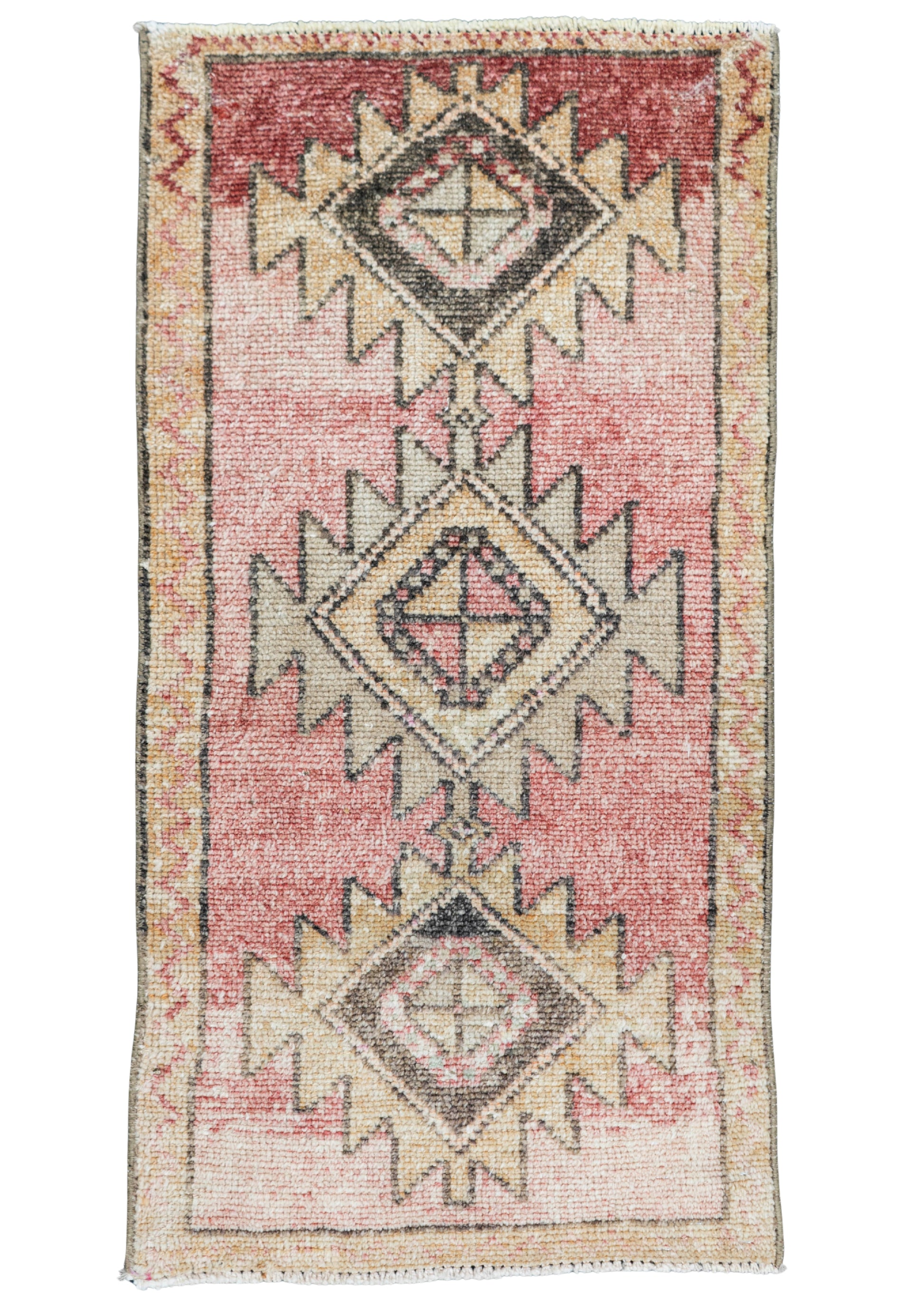 Turkish Mini Rug Oriental Hand Knotted Vintage Rug 1'8" x 3'2" #16890