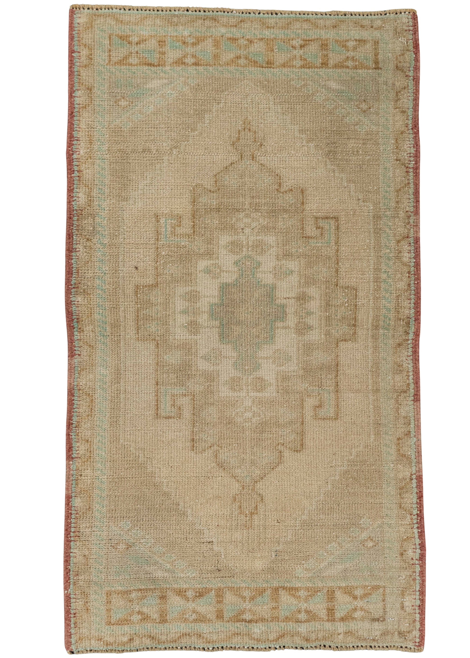 Turkish Mini Rug Oriental Hand Knotted Vintage Rug 1'10" x 3'3" #21046