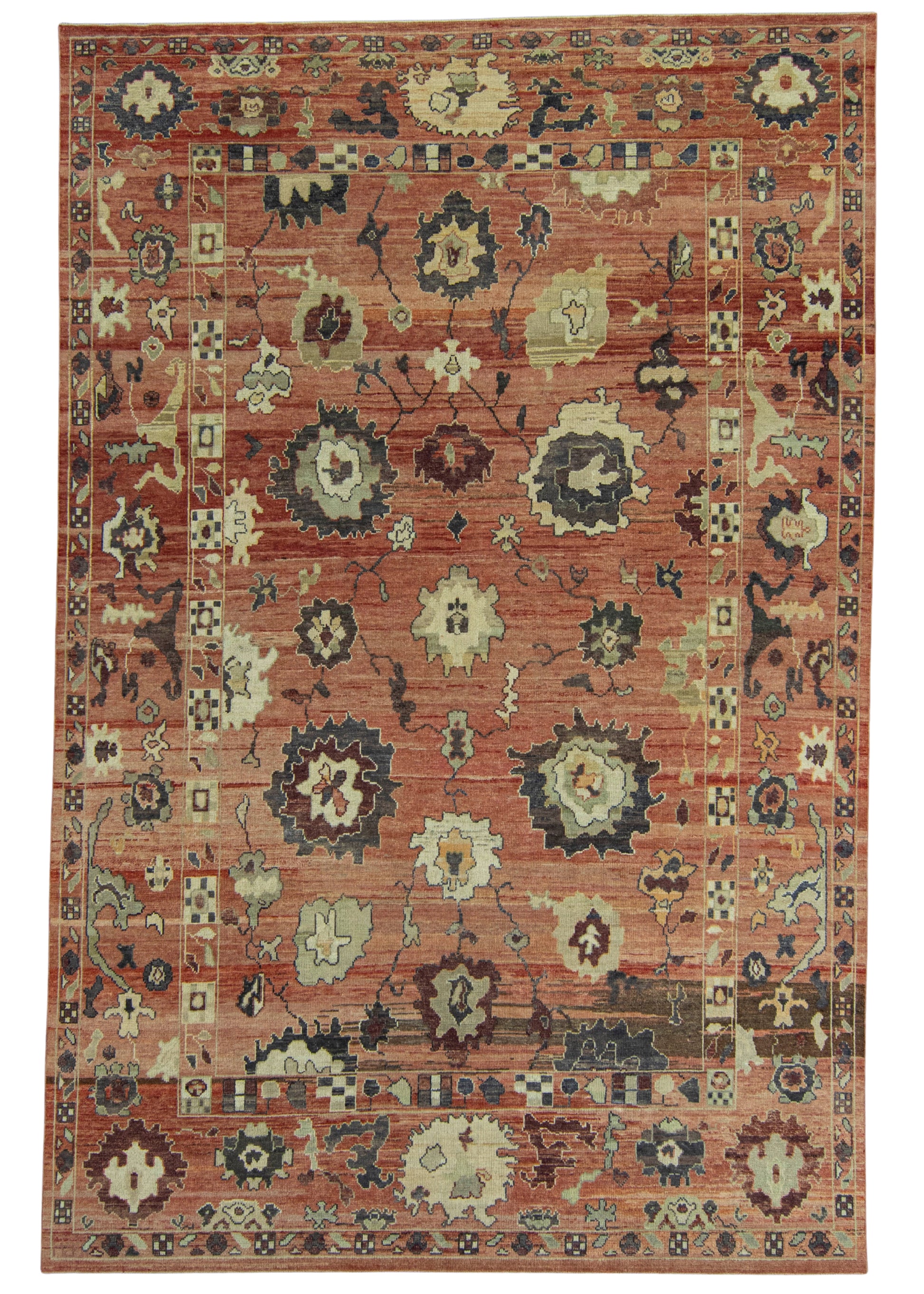 Turkish Oushak Old Wool Rug  9'1" x 13'10" #30135