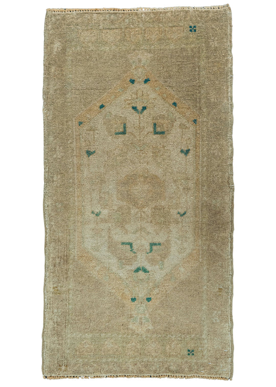 Turkish Mini Rug Oriental Hand Knotted Vintage Rug 1'6" x 3' #20714