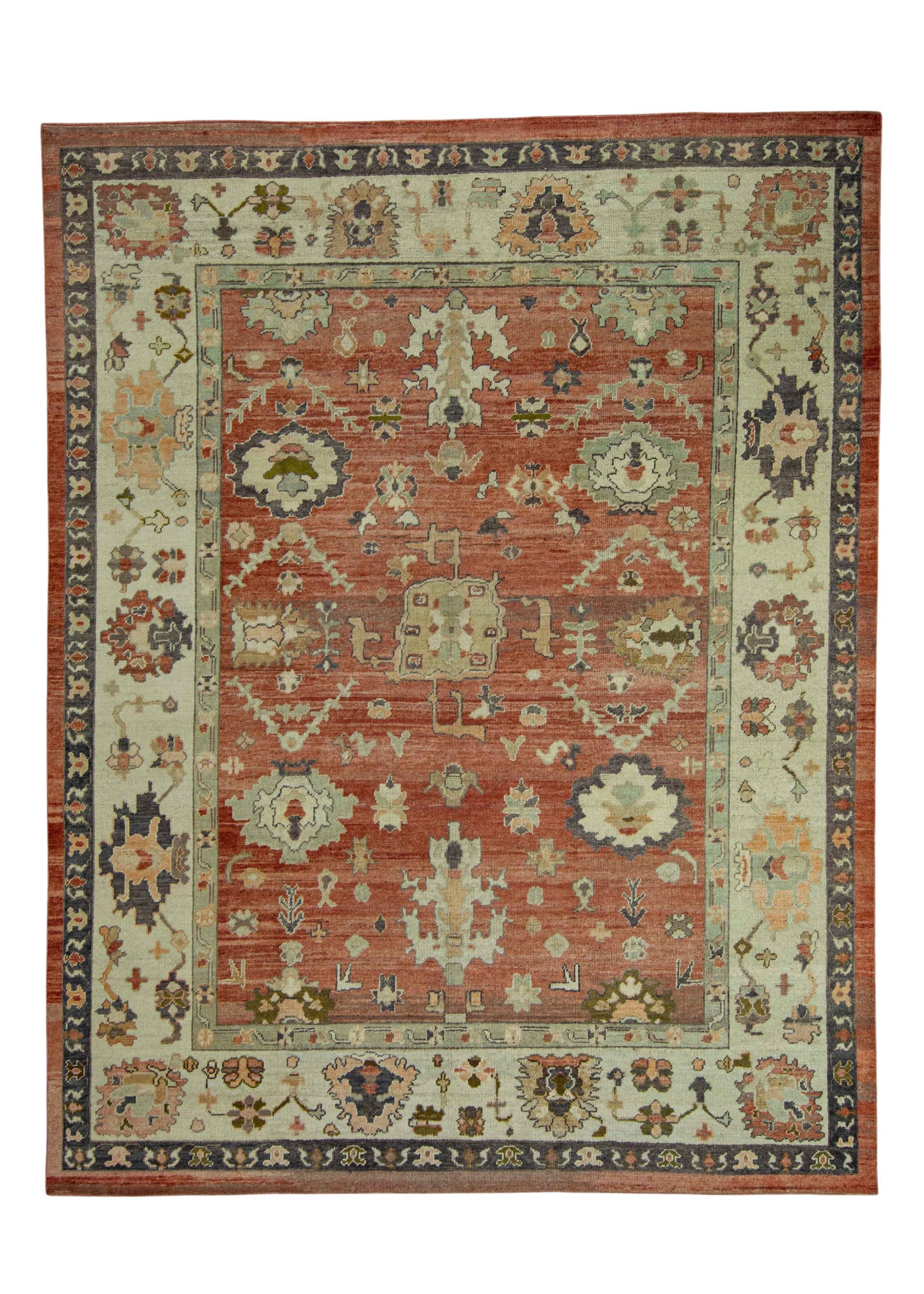 Turkish Oushak Old Wool Rug  9'3" x 11'11" #30136
