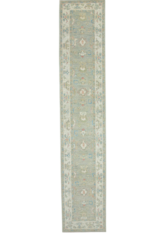 Turkish Oushak Runner Rug 2'9" x 14'3" #17912