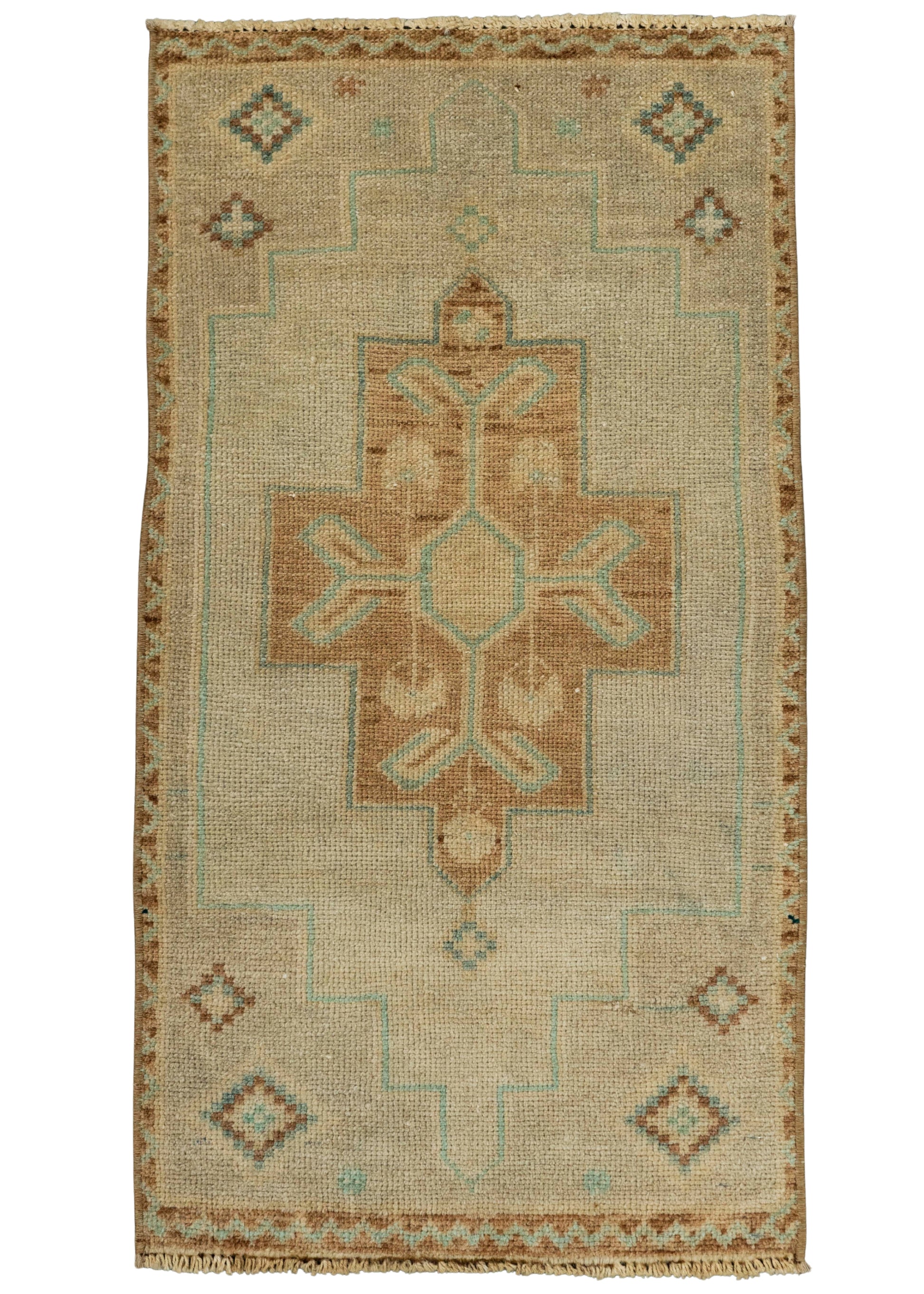 Turkish Mini Rug Oriental Hand Knotted Vintage Rug 1'7" x 2'10" #21258