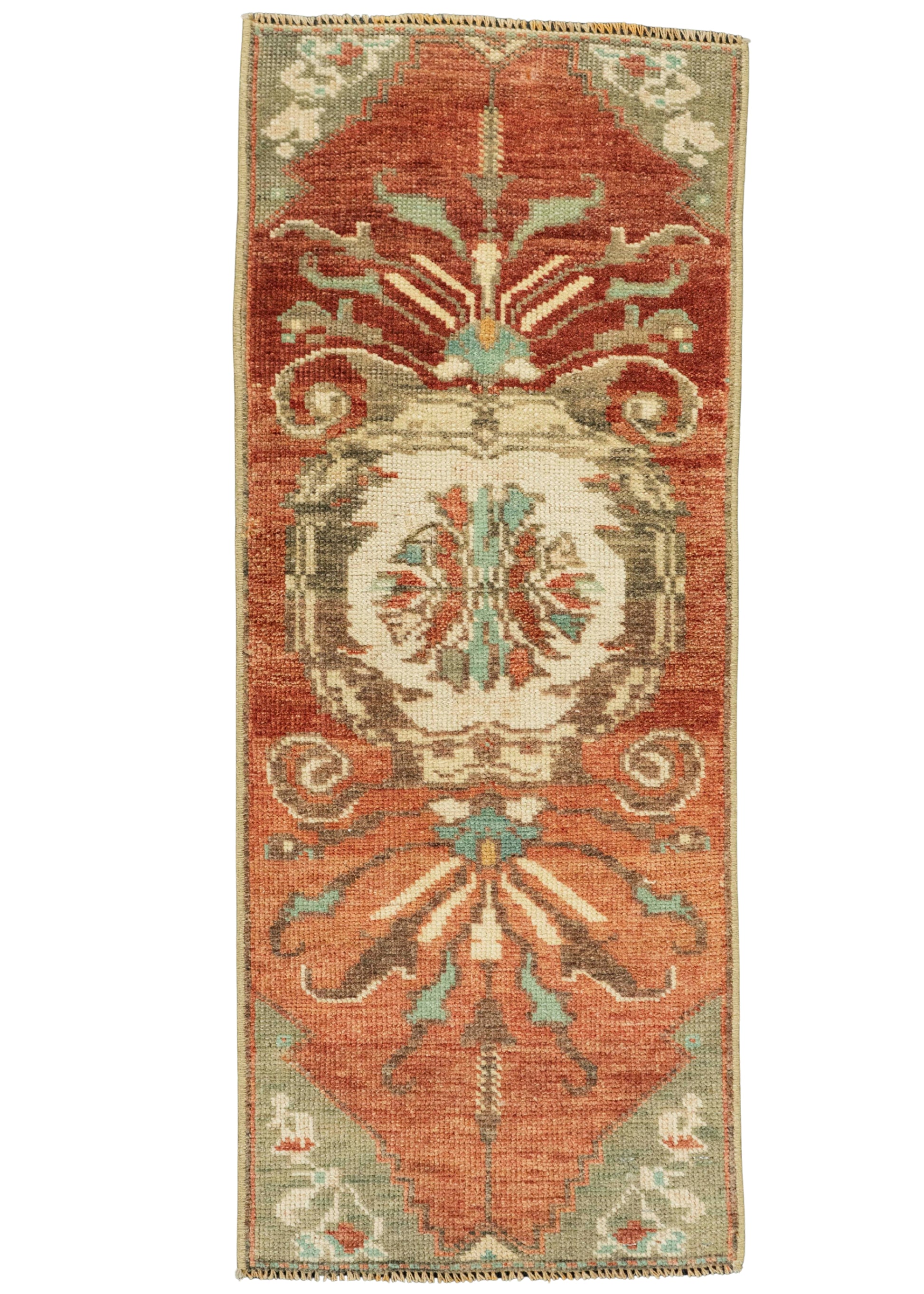 Turkish Mini Rug Oriental Hand Knotted Vintage Rug 1'3" x 3' #21238