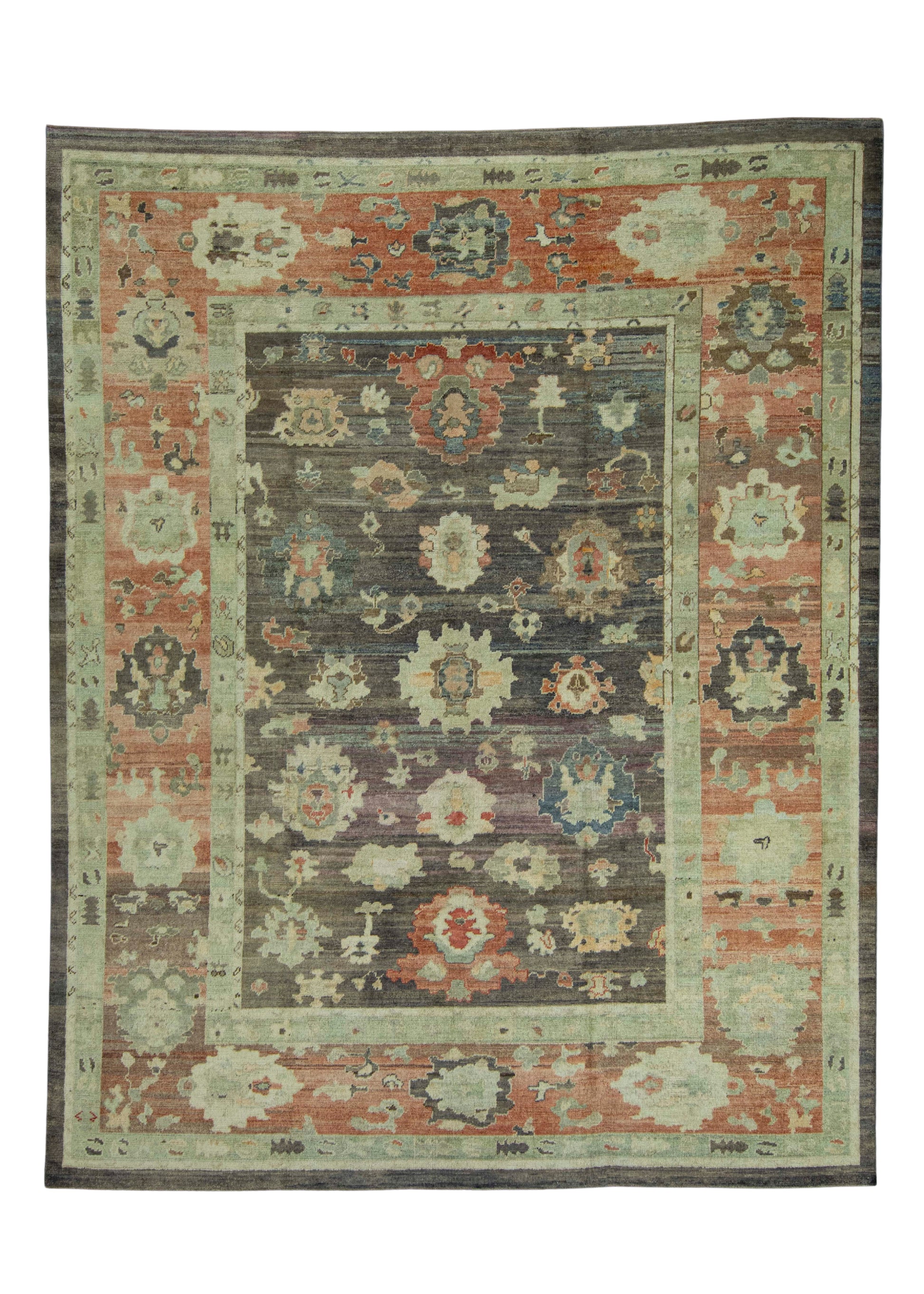 Turkish Oushak Old Wool Rug  9'3" x 11'9" #30140