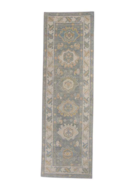 Turkish Oushak Runner Rug 2'10" x 9'1" #16641