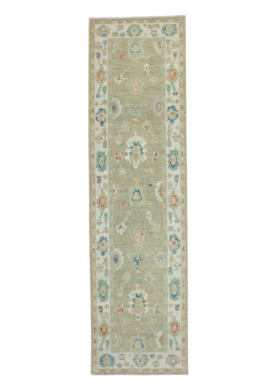 Turkish Oushak Runner Rug 2'10" x 10'4" #17822