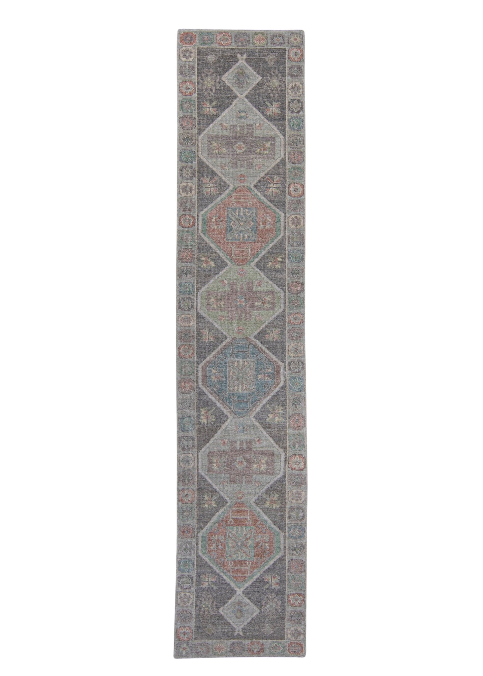 Turkish Oushak Runner Rug 2'11" x 13'9" #16416