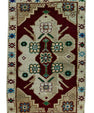 Turkish Mini Rug Oriental Hand Knotted Vintage Rug 1'7" x 2'6" #20630