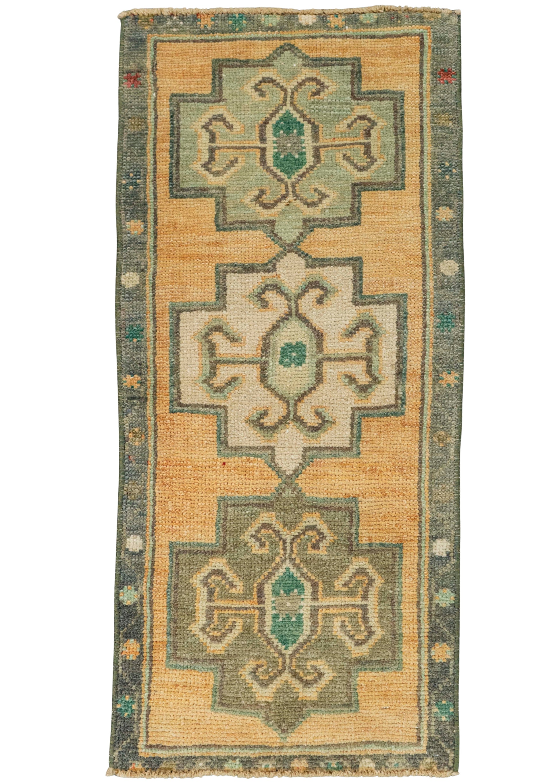 Turkish Mini Rug Oriental Hand Knotted Vintage Rug 1'5" x 3'2" #21297