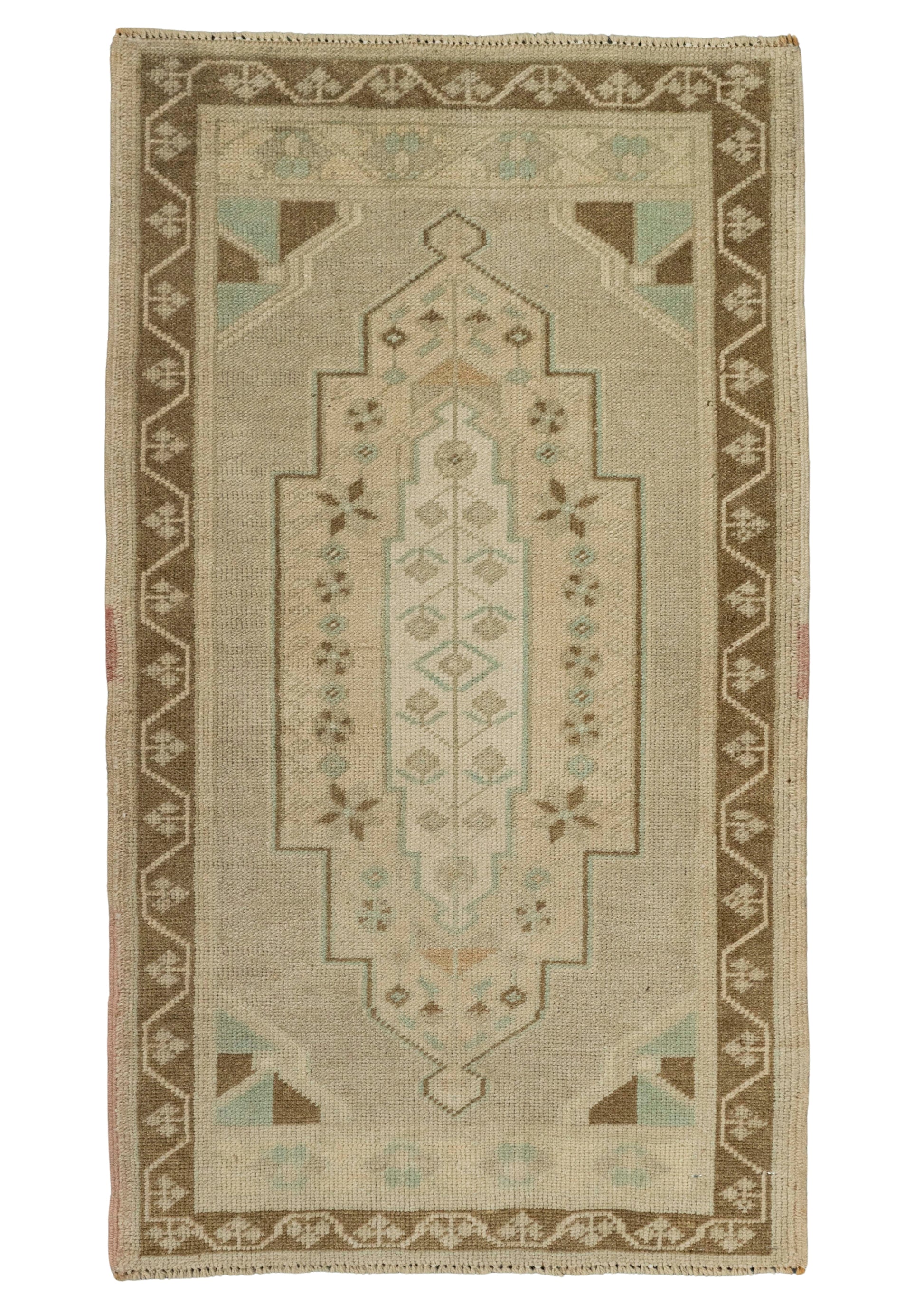 Turkish Mini Rug Oriental Hand Knotted Vintage Rug 1'9" x 3'3" #21074