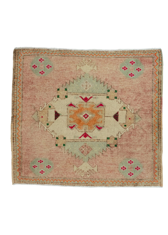 Turkish Mini Rug Oriental Hand Knotted Vintage Rug 2'5" x 2'3" #20629