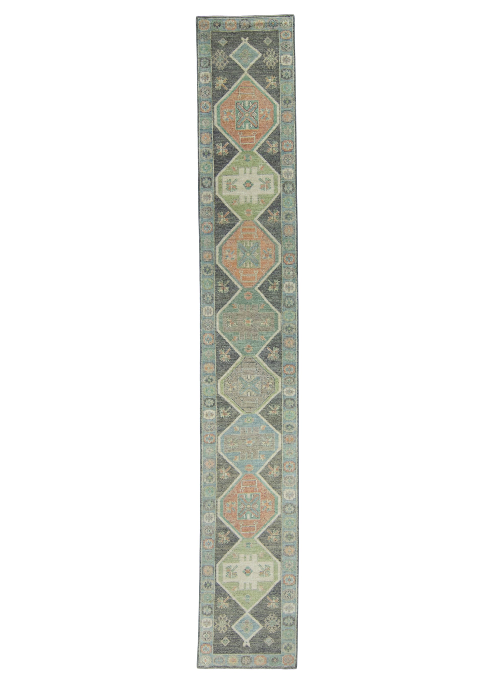 Turkish Oushak Runner Rug 2'10" x 18'8" #17229