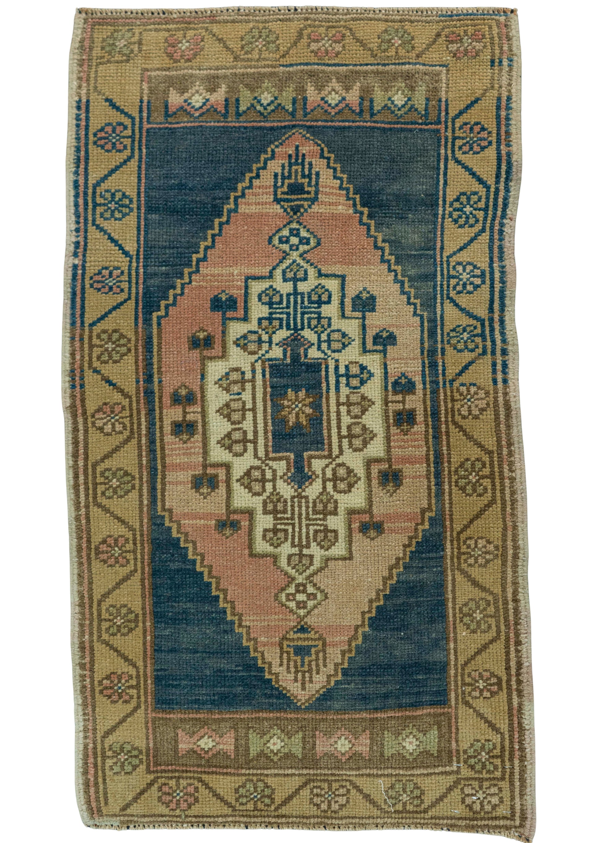 Turkish Mini Rug Oriental Hand Knotted Vintage Rug 1'10" x 3'3" #20716