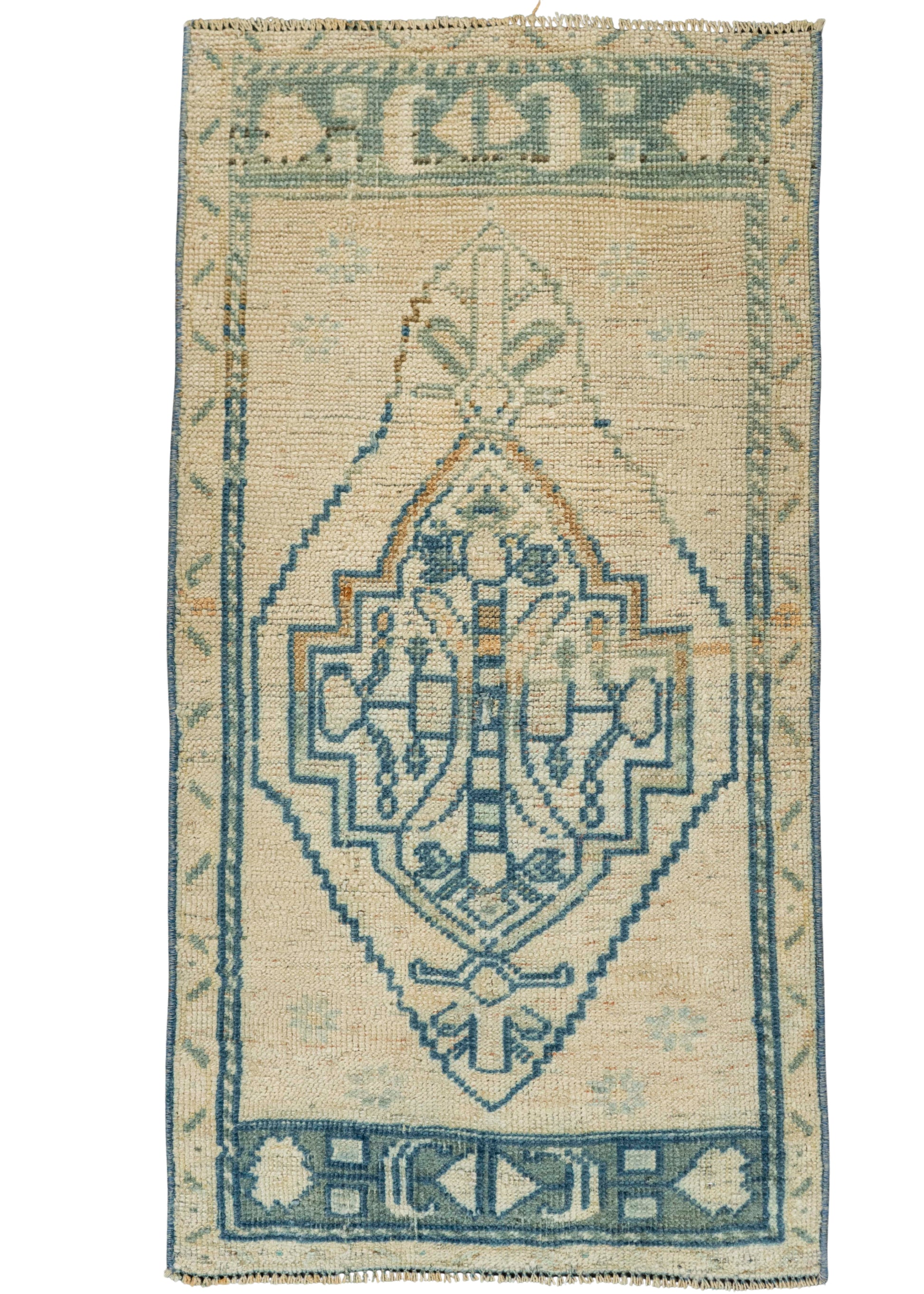 Turkish Mini Rug Oriental Hand Knotted Vintage Rug 1'9" x 3'3" #21136
