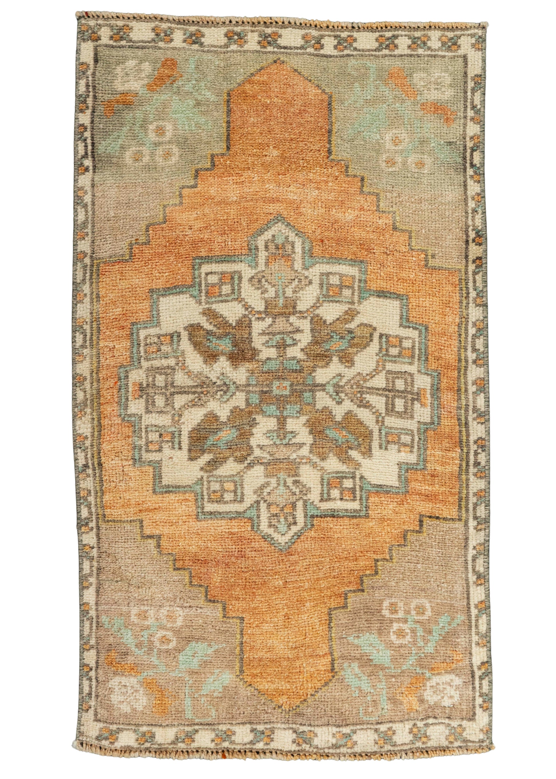 Turkish Mini Rug Oriental Hand Knotted Vintage Rug 1'9" x 3' #21099
