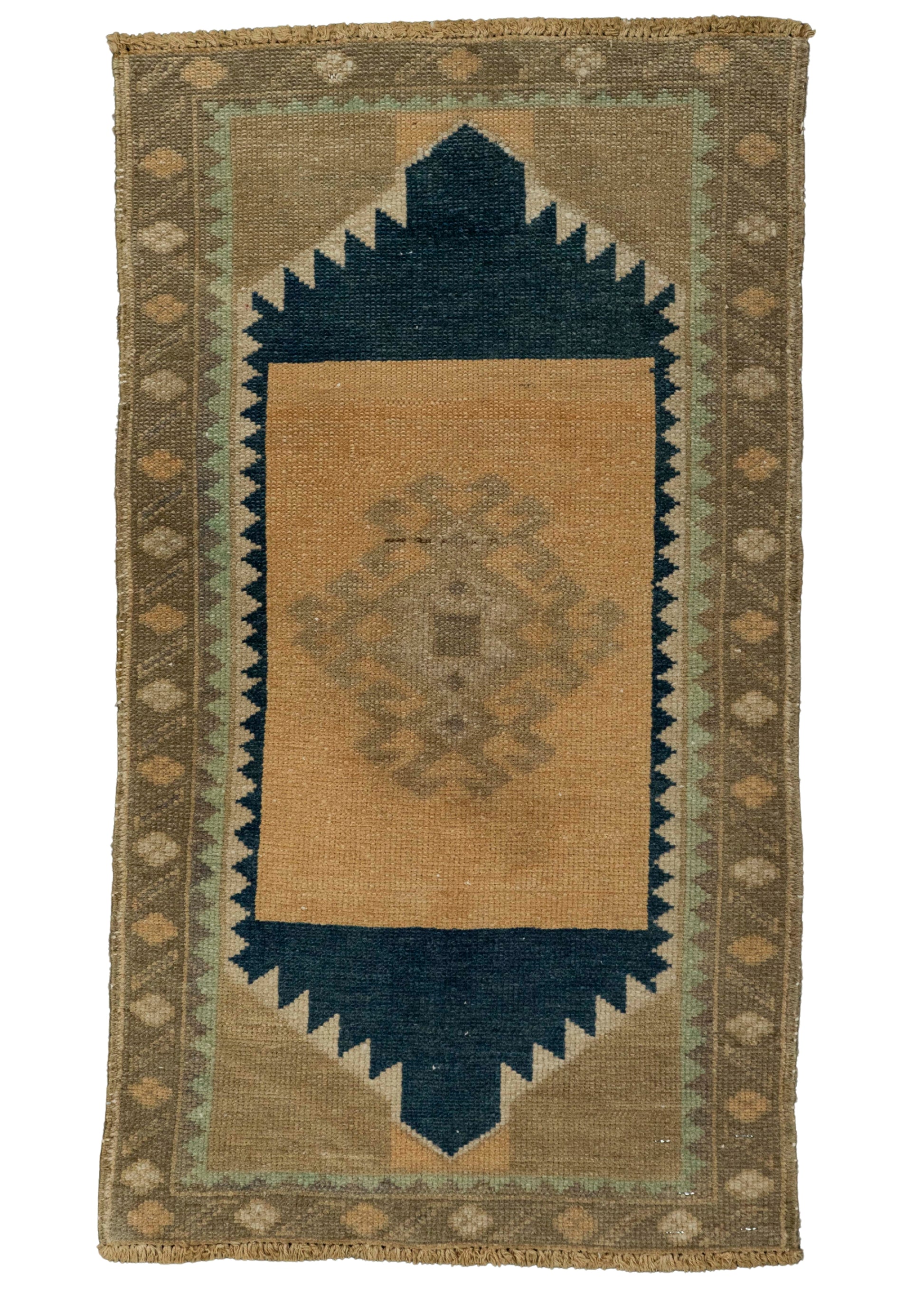Turkish Mini Rug Oriental Hand Knotted Vintage Rug 1'6" x 2'9" #21219