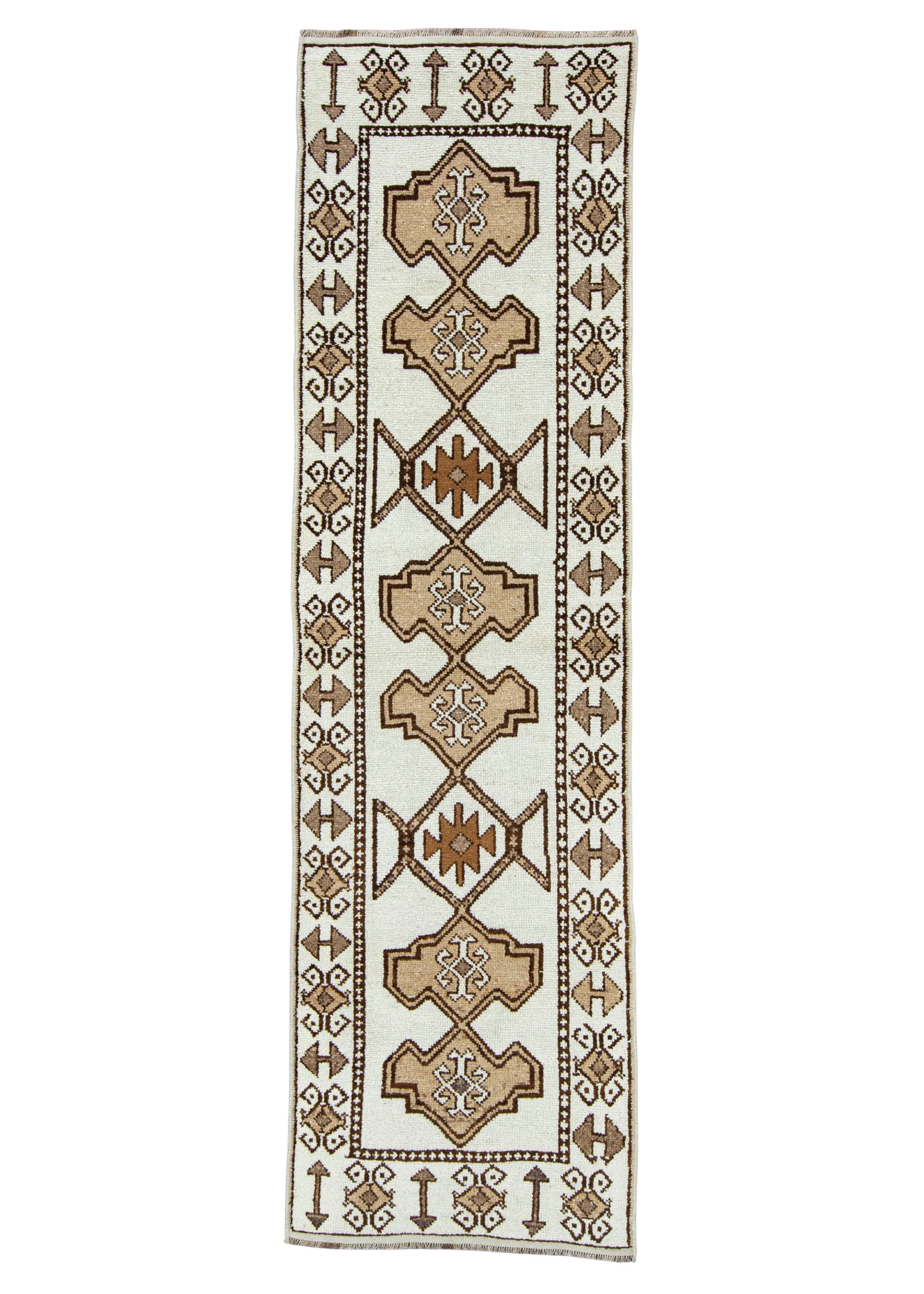 Turkish Vintage Runner Rug 3'4" x 11'10" #17470