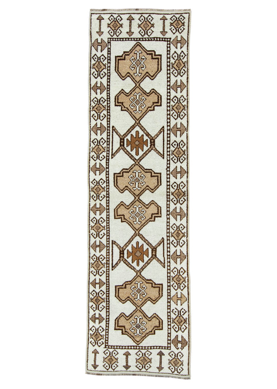 Turkish Vintage Runner Rug 3'4" x 11'10" #17470