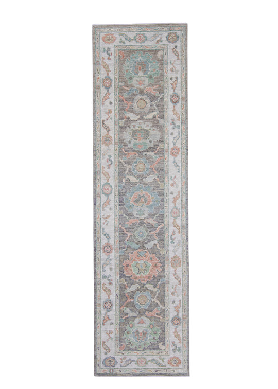 Turkish Oushak Runner Rug 2'10" x 10'4" #16424