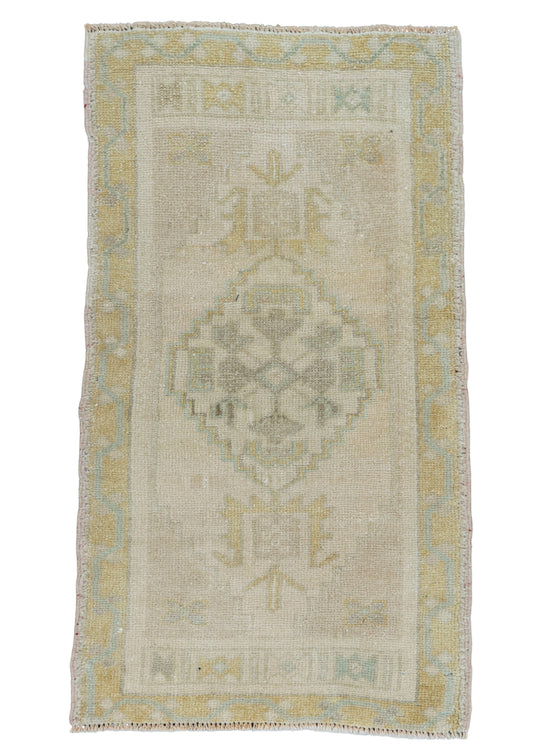 Turkish Mini Rug Oriental Hand Knotted Vintage Rug 1'9" x 3'2" #16894