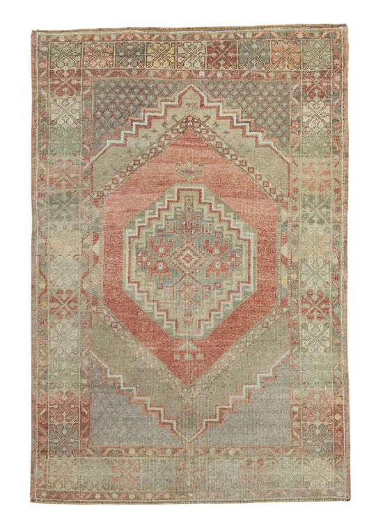 Turkish Vintage Anatolian Rug 3'8" x 5'6" #17570