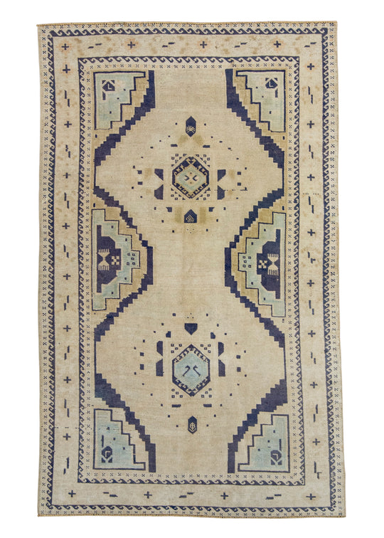 Turkish Vintage Rug 4'4" x 7'1" #17505