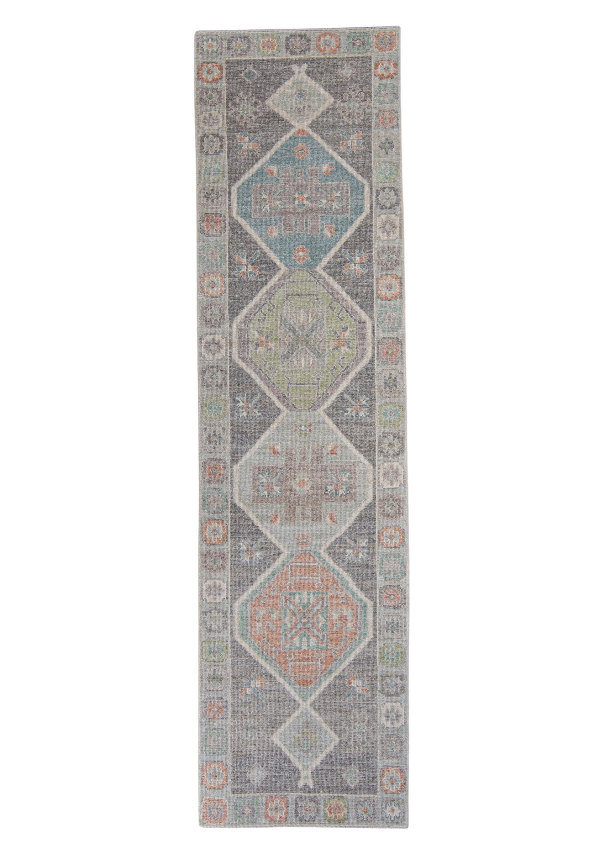 Turkish Oushak Runner Rug 2'10" x 10'10" #16018