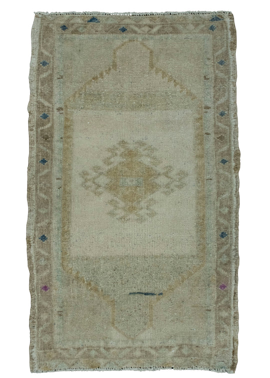 Turkish Mini Rug Oriental Hand Knotted Vintage Rug 1'8" x 2'9" #16611