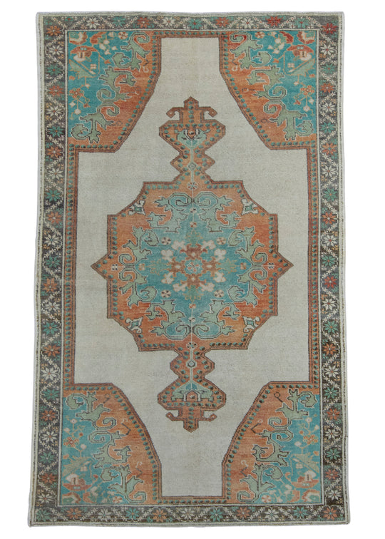 Turkish Vintage Rug 4'7" x 7'8" #17955