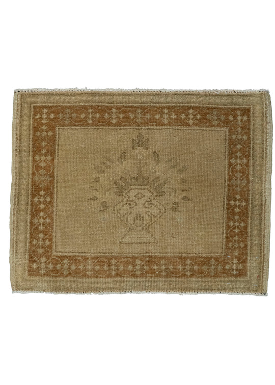 Turkish Mini Rug Oriental Hand Knotted Vintage Rug 2' x 1'7" #20625