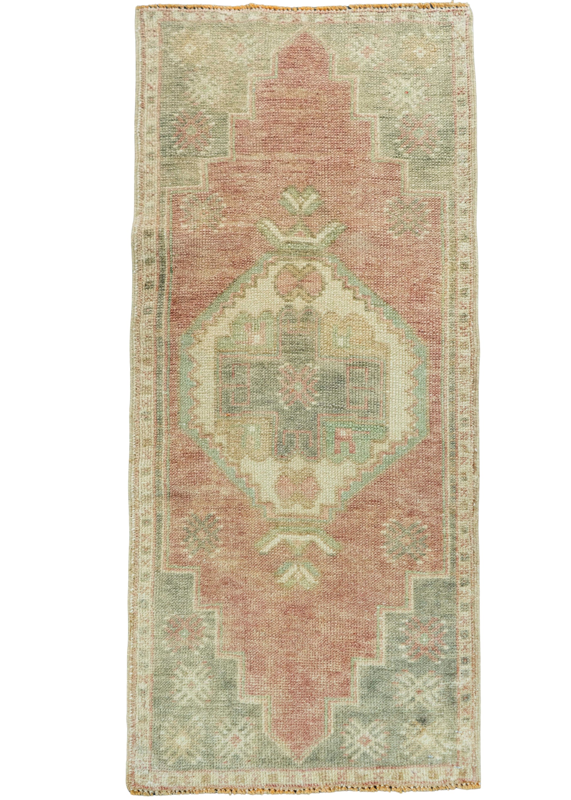 Turkish Mini Rug Oriental Hand Knotted Vintage Rug 1'7" x 3'6" #20742