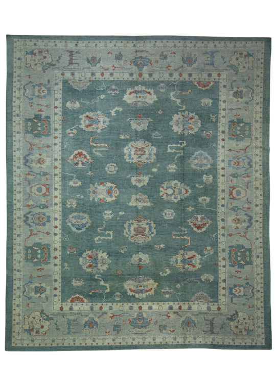 Turkish Oushak Rug 12'4" x 14'8" #17998