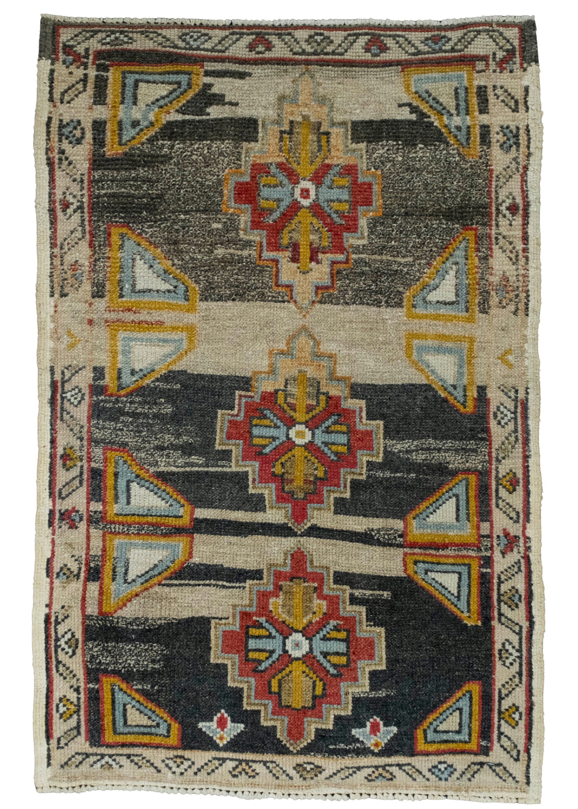 Turkish Mini Rug Oriental Hand Knotted Vintage Rug 2'3" x 3'5" #16401