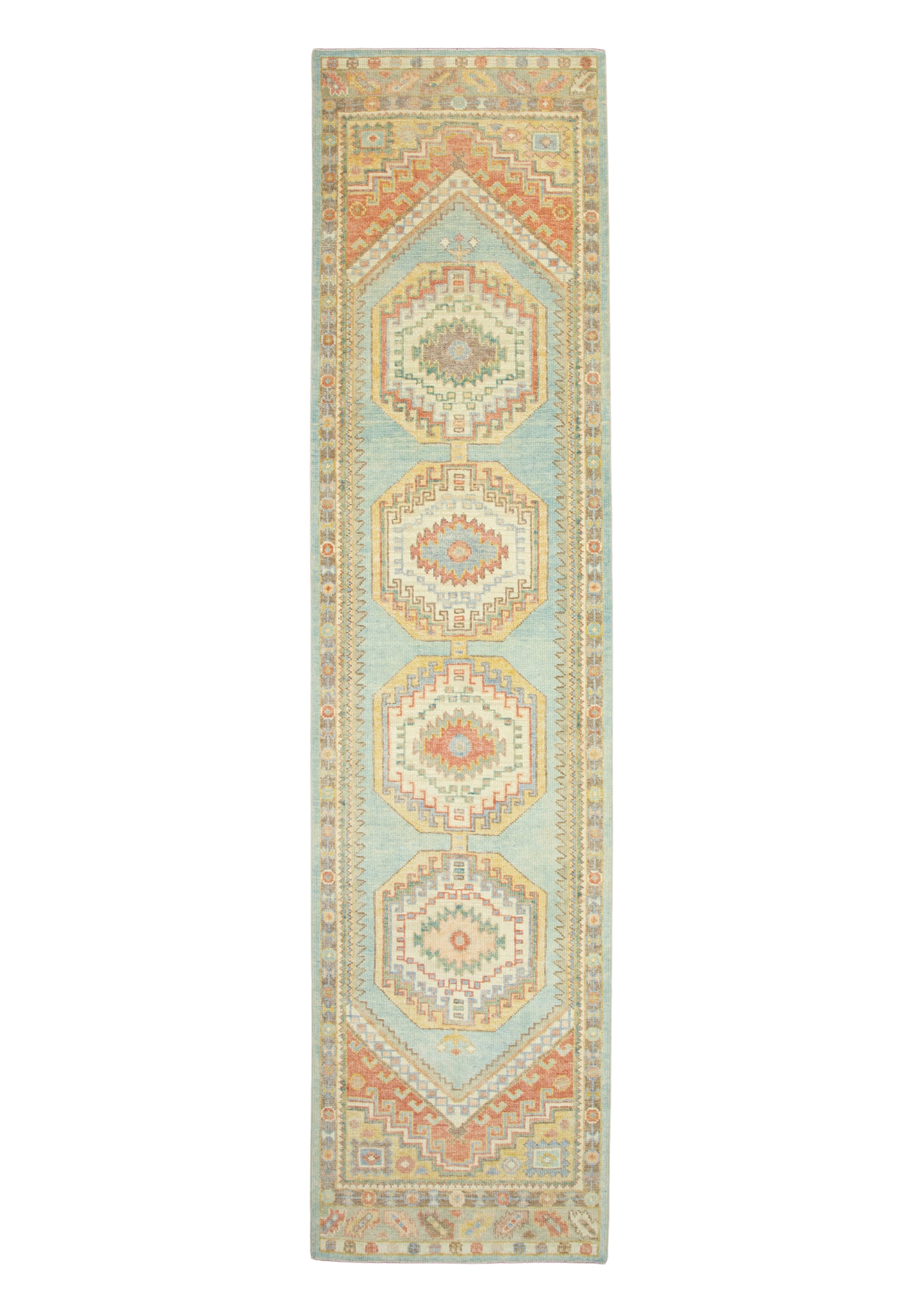 Turkish Oushak Runner Rug 3'1" x 12'7" #17013