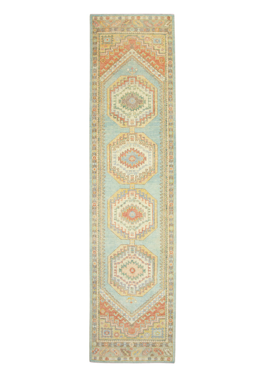 Turkish Oushak Runner Rug 3'1" x 12'7" #17013