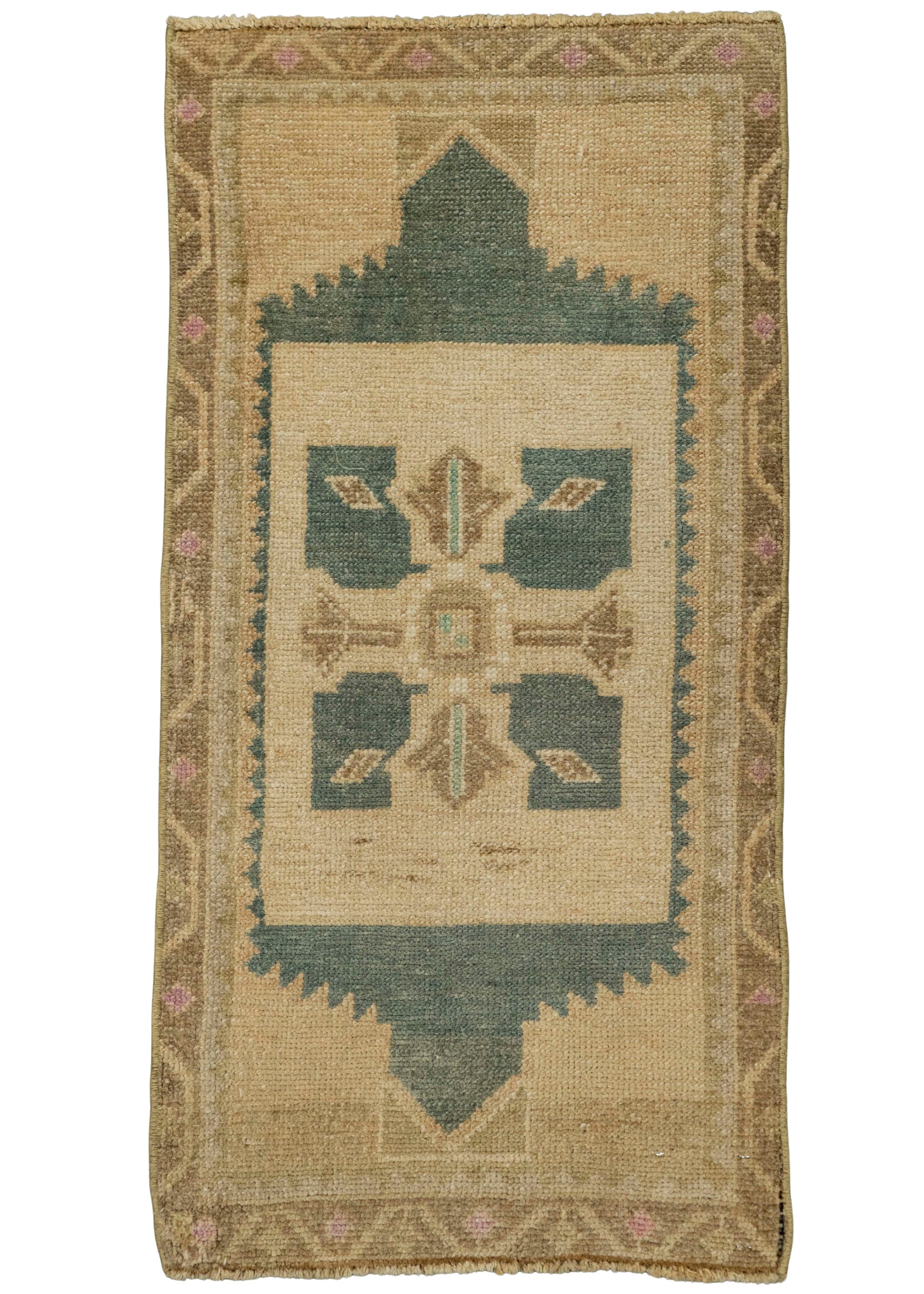 Turkish Mini Rug Oriental Hand Knotted Vintage Rug 1'6" x 2'11" #21142