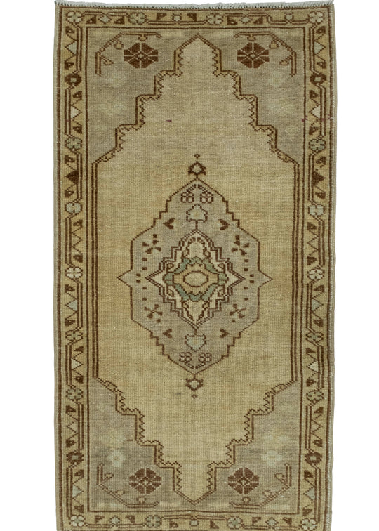 Turkish Mini Rug Oriental Hand Knotted Vintage Rug 1'8" x 3'2" #16578